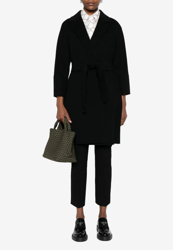 S Max Mara Arona Wool Belted Coat Black 2529016071600ARONA_013