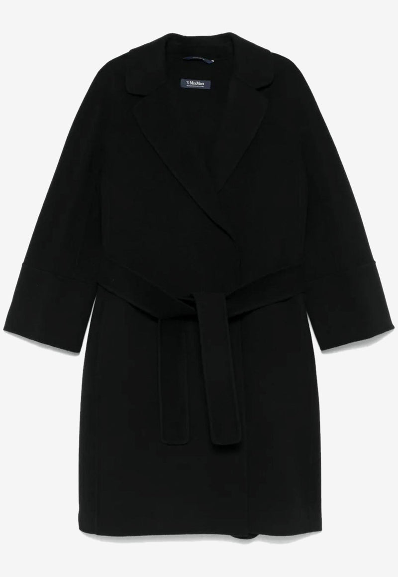 S Max Mara Arona Wool Belted Coat Black 2529016071600ARONA_013