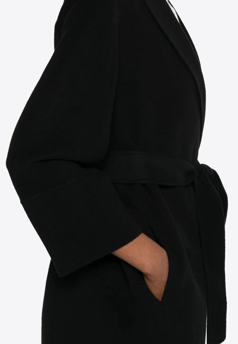 S Max Mara Arona Wool Belted Coat Black 2529016071600ARONA_013