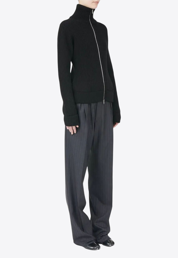 Maison Margiela Funnel Neck Zip-Up Cardigan Black S29HP0039M13181_900