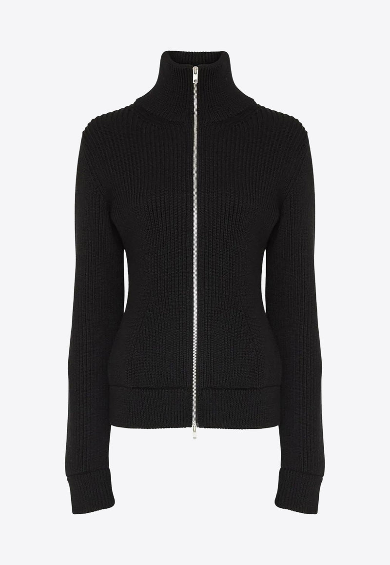 Maison Margiela Funnel Neck Zip-Up Cardigan Black S29HP0039M13181_900