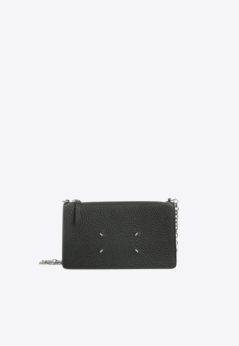 Maison Margiela Four Stitch Leather Chain Clutch Black SA1VL0038P4455_T8013