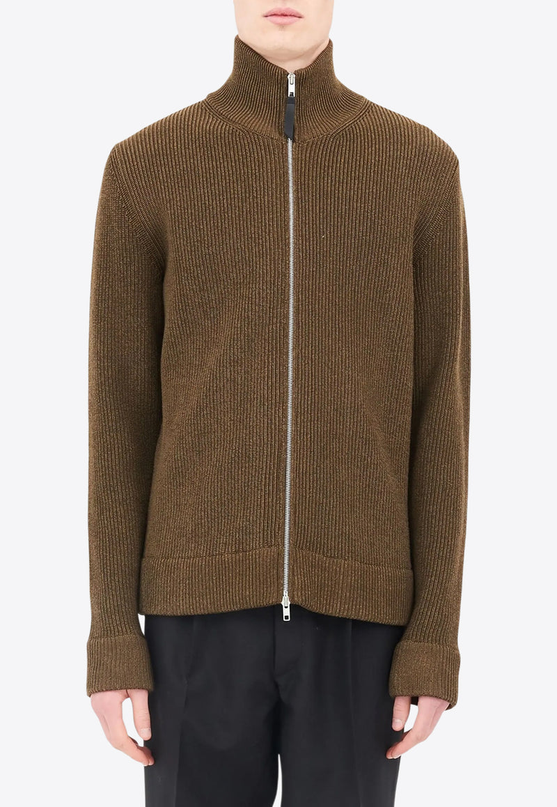 Maison Margiela High-Neck Zip-Up Cardigan Olive SI1HA0013S17781_728F
