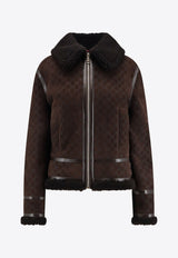 Gucci GG Supreme Zip-Up Suede Jacket Brown 835526XSAGB2037_Brown_29852005
