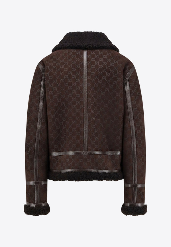 Gucci GG Supreme Zip-Up Suede Jacket Brown 835526XSAGB2037_Brown_29852005