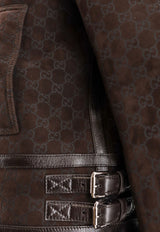 Gucci GG Supreme Zip-Up Suede Jacket Brown 835526XSAGB2037_Brown_29852005