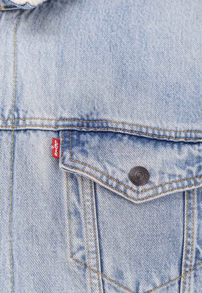 Levi's Sherpa Denim Trucker Jacket Blue A57840026_LIGHT INDIGO_29841727