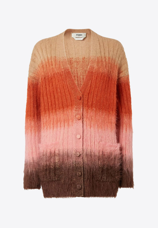 Fendi V-neck Wool-Blend Cardigan Multicolor FZE540AYLTF1TIN_RUST+BLUSH_29849794