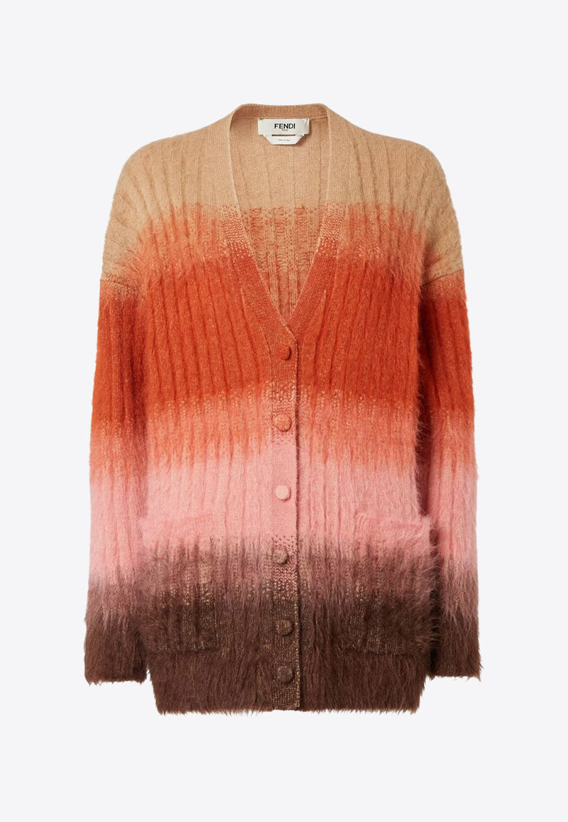 Fendi V-neck Wool-Blend Cardigan Multicolor FZE540AYLTF1TIN_RUST+BLUSH_29849794