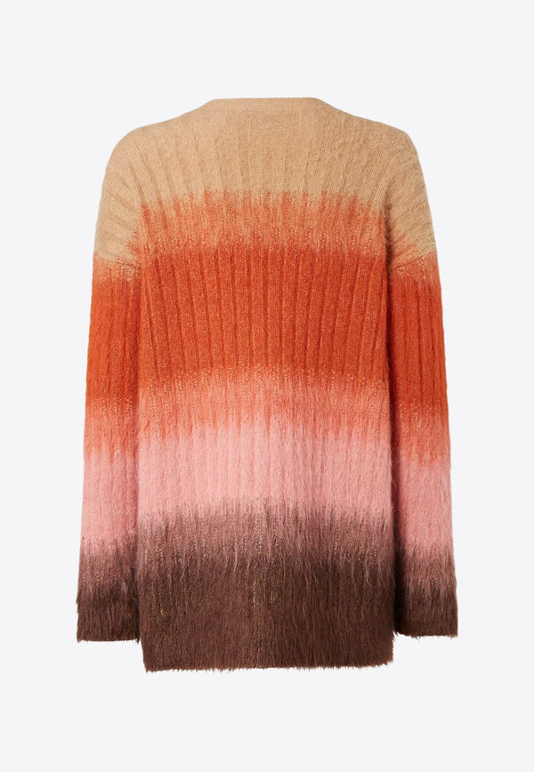 Fendi V-neck Wool-Blend Cardigan Multicolor FZE540AYLTF1TIN_RUST+BLUSH_29849794
