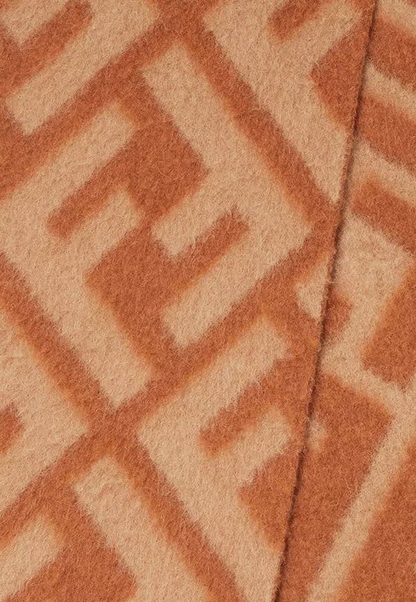 Fendi FF Monogram Alpaca Wool Scarf Brown FXT460AYKQF1U6S_CAMMELLO+BRANDY_29853803
