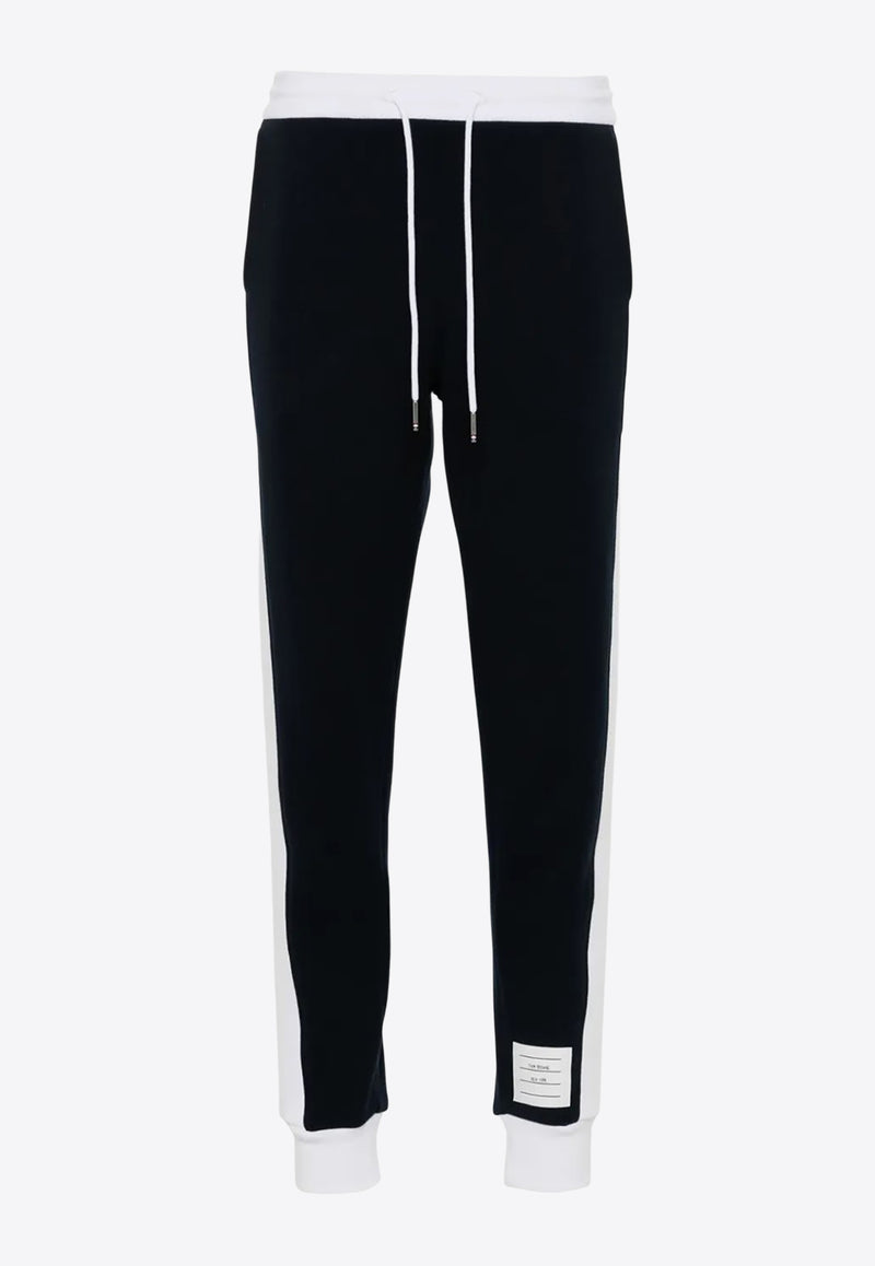 Thom Browne Name Tag Patch Drawstring Track Pants Navy FJQ123A03037_415