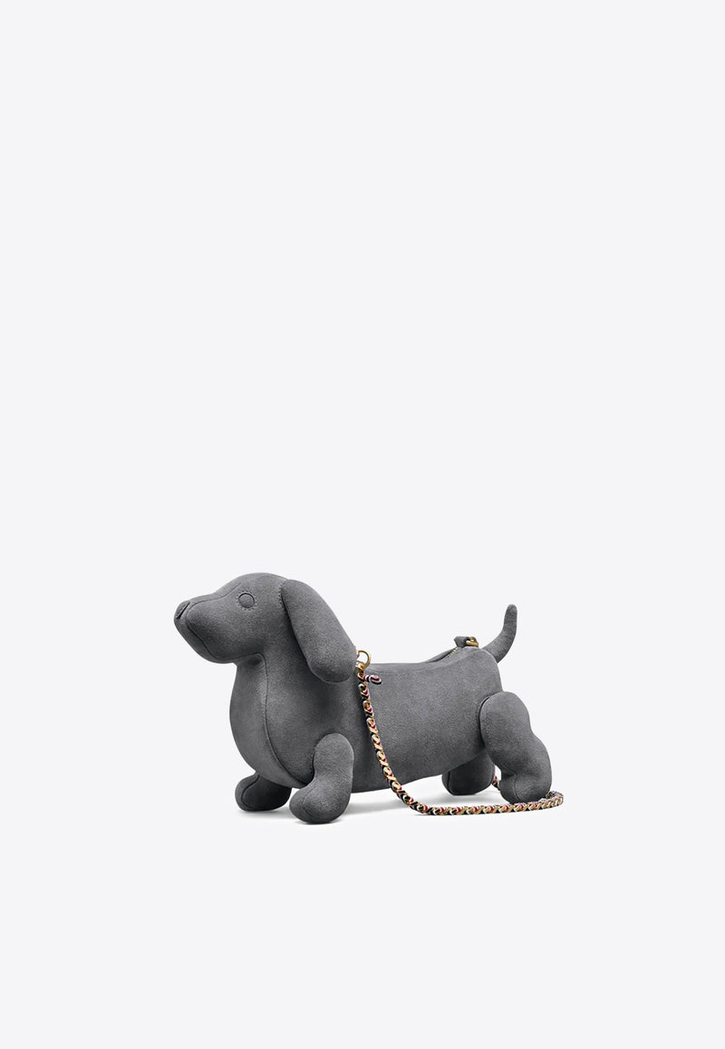 Thom Browne Hector Baguette Suede Shoulder Bag Gray FAP503AL0037_035