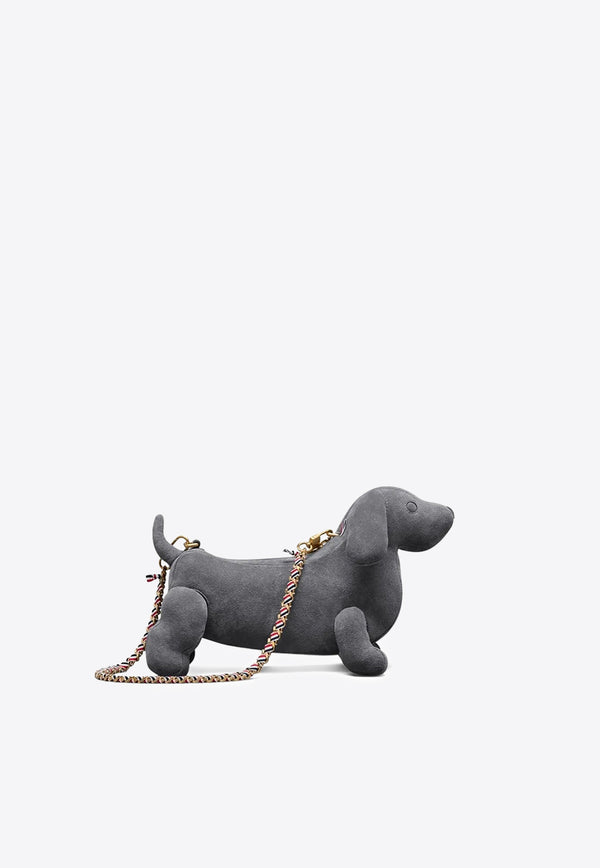 Thom Browne Hector Baguette Suede Shoulder Bag Gray FAP503AL0037_035