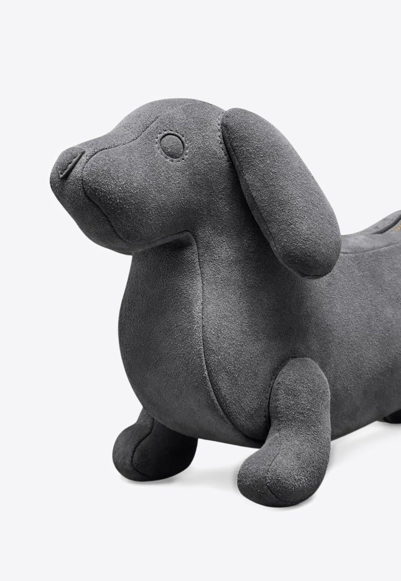 Thom Browne Hector Baguette Suede Shoulder Bag Gray FAP503AL0037_035