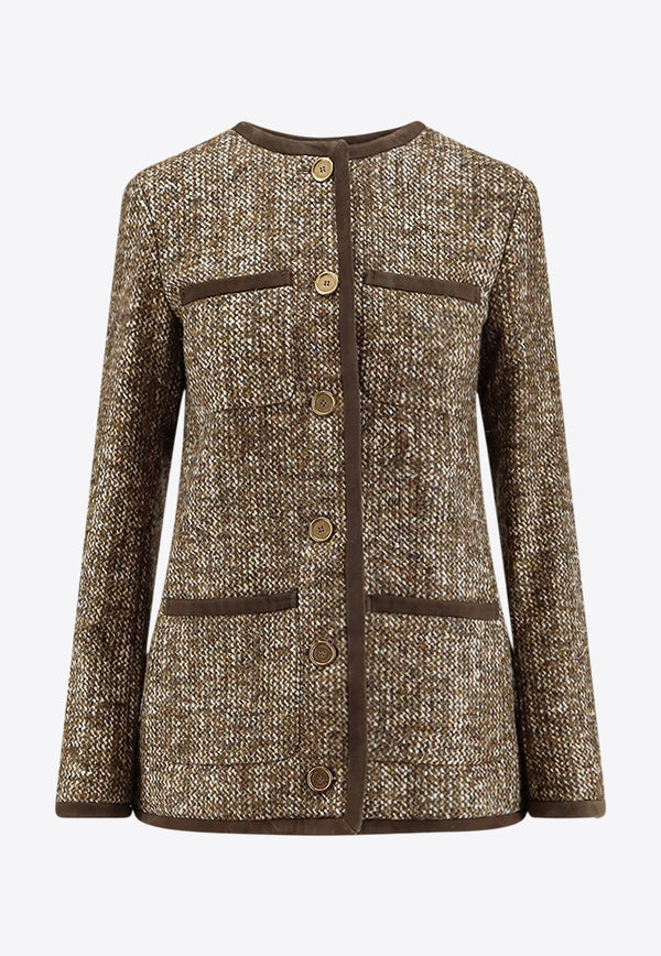 Golden Goose DB Wool-Blend Buttoned Blazer Brown GWP02336P00209390108_TURKISH COFFEE_29856738