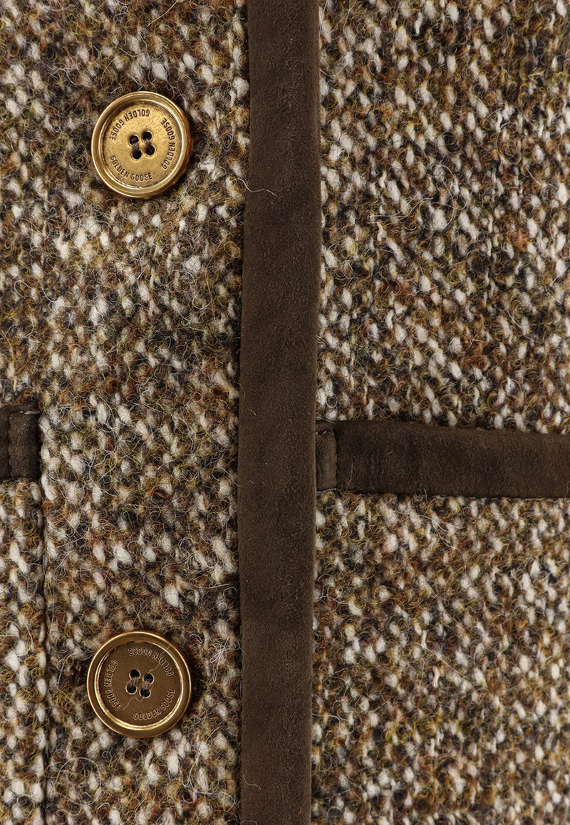 Golden Goose DB Wool-Blend Buttoned Blazer Brown GWP02336P00209390108_TURKISH COFFEE_29856738