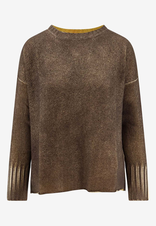 Alessandro Aste Zambira Wool-Blend Sweater Brown 8WO65SP09_Golden_35065913