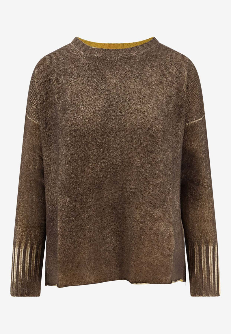Alessandro Aste Zambira Wool-Blend Sweater Brown 8WO65SP09_Golden_35065913