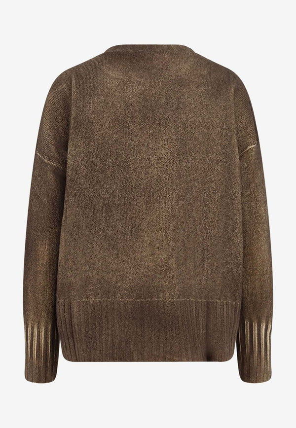Alessandro Aste Zambira Wool-Blend Sweater Brown 8WO65SP09_Golden_35065913