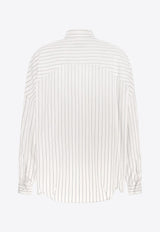 Dries Van Noten Striped Long-Sleeved Shirt White 2520107002021509_Blue_29842537