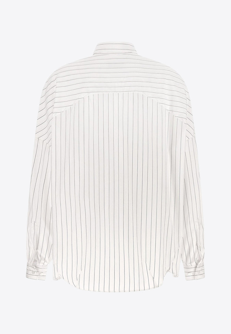 Dries Van Noten Striped Long-Sleeved Shirt White 2520107002021509_Blue_29842537