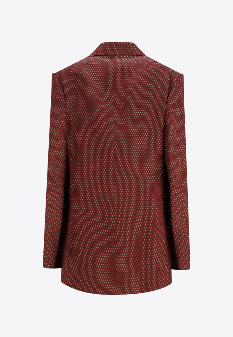 Dries Van Noten Bafya Double-Breasted Patterned Blazer Purple 2520104322350358_Purple_29842858