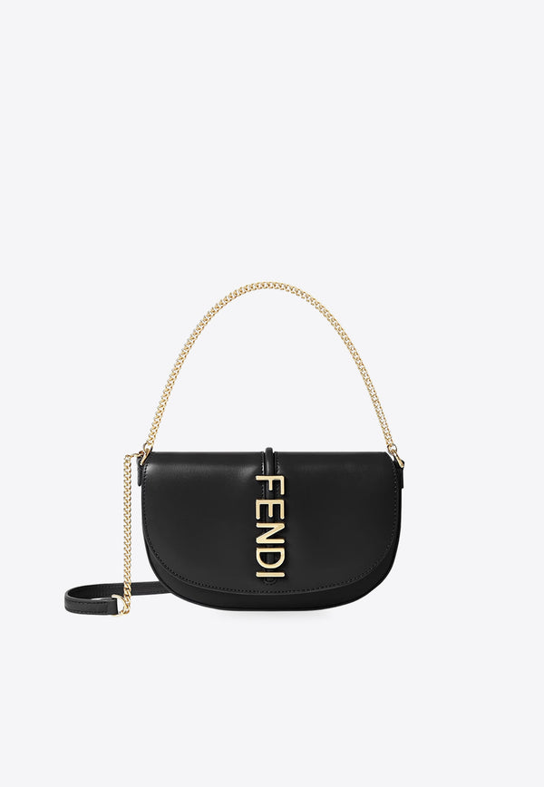 Fendi Fendigraphy Leather Chain Clutch Black 8M0529ANSSF0KUR_NERO+ORO SOFT_29854280