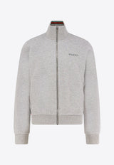 Gucci Signature Web Zip-Up Sweatshirt Gray 828331XJHCX1183_LIGHT GREY MEL/MIX_29850538