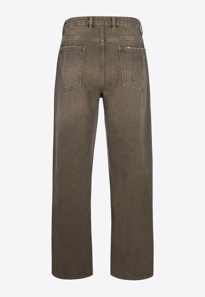 Represent Washed Straight-Leg Jeans Olive MLM10033359_WASHED OLIVE_29839763
