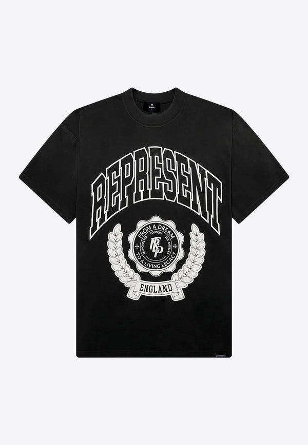 Represent Legacy Crest Printed T-shirt Black MLM10017004_STAINED BLACK_29842330