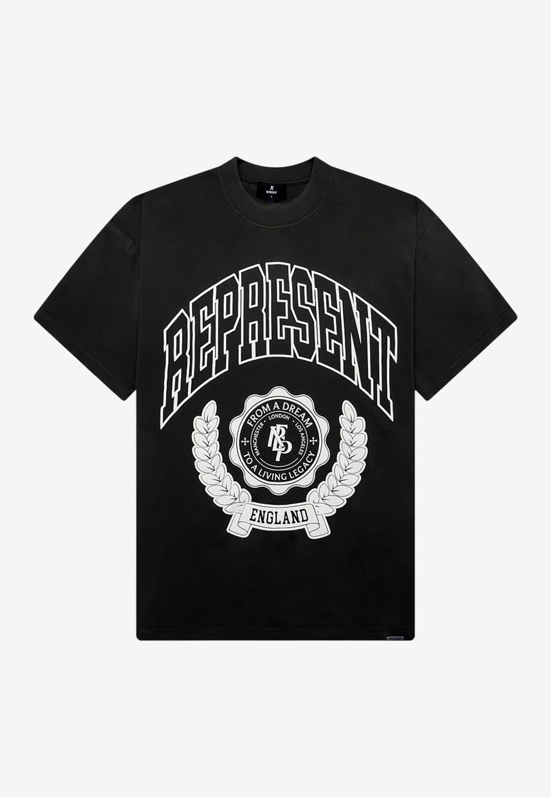 Represent Legacy Crest Printed T-shirt Black MLM10017004_STAINED BLACK_29842330