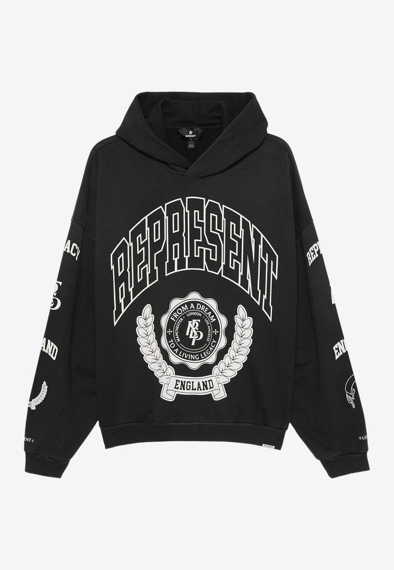 Represent Legacy Crest Distressed Hooded Sweatshirt Black MLM10037204_STAINED BLACK_29845551