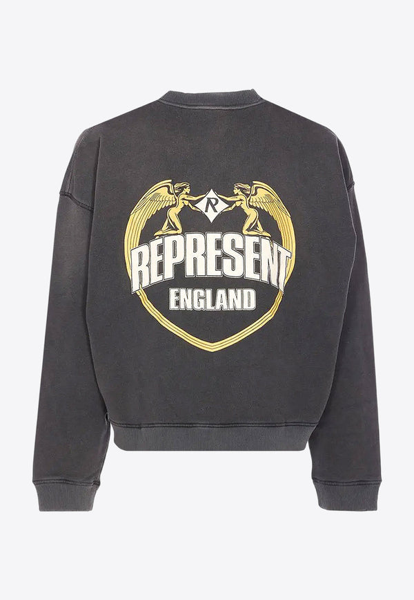 Represent Angel Border Faded Sweatshirt Gray MLM10036704_STAINED BLACK_29843995