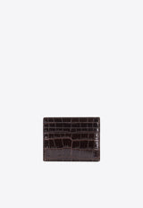 Tom Ford Croc-Embossed Leather Cardholder Brown Y0414LCL439S1B087_Brown_29847752
