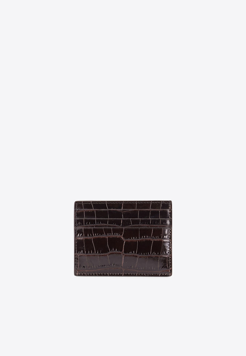 Tom Ford Croc-Embossed Leather Cardholder Brown Y0414LCL439S1B087_Brown_29847752
