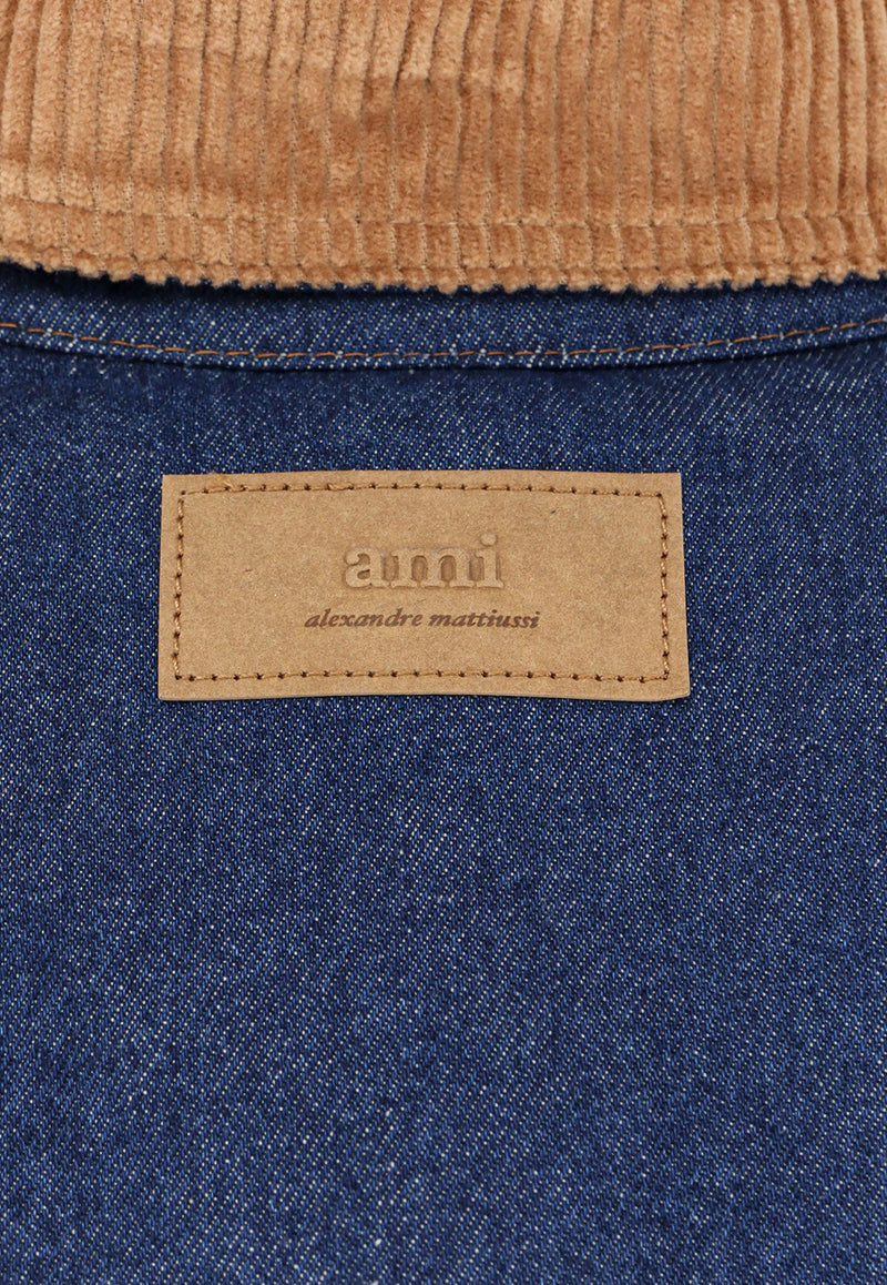 AMI PARIS Padded Denim Jacket Blue UJK834DE0104402_Blue_29844294