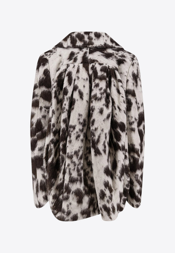 Dries Van Noten Double-Breasted Jacquard Alpaca Wool Blend Coat Brown 2520105402288703_Brown_29843517