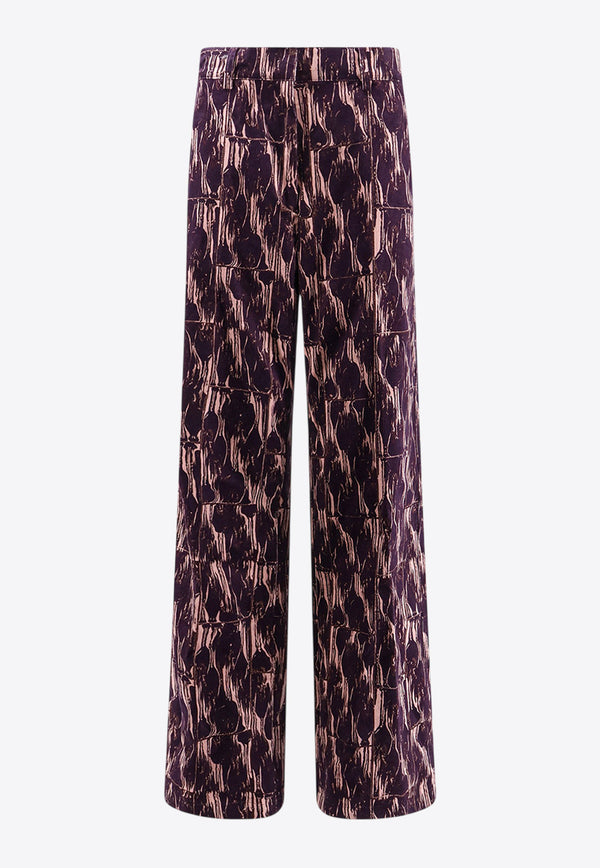 Dries Van Noten Paxy Printed Corduroy Pants Purple 2520109002331358_Purple_29842297
