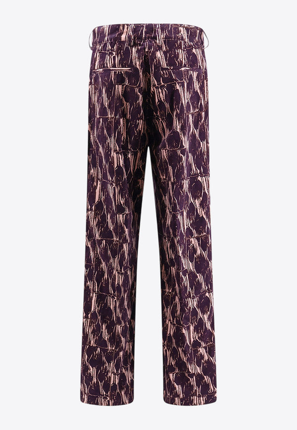 Dries Van Noten Paxy Printed Corduroy Pants Purple 2520109002331358_Purple_29842297
