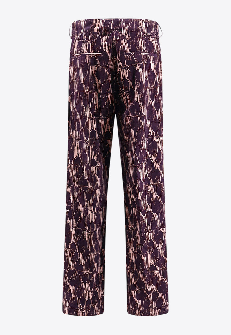 Dries Van Noten Paxy Printed Corduroy Pants Purple 2520109002331358_Purple_29842297