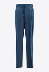 Dries Van Noten Portias Tailored Satin Pants Petrol 2520109222070508_PETROL_29839929