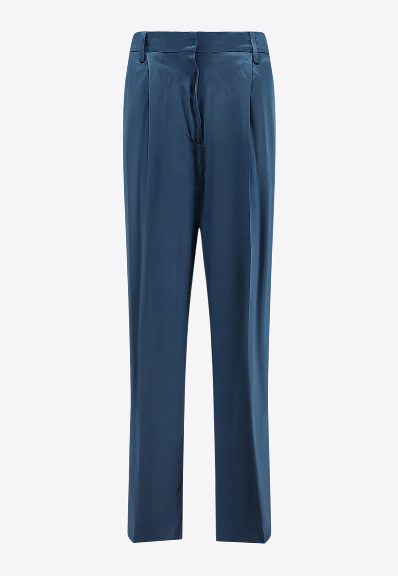 Dries Van Noten Portias Tailored Satin Pants Petrol 2520109222070508_PETROL_29839929