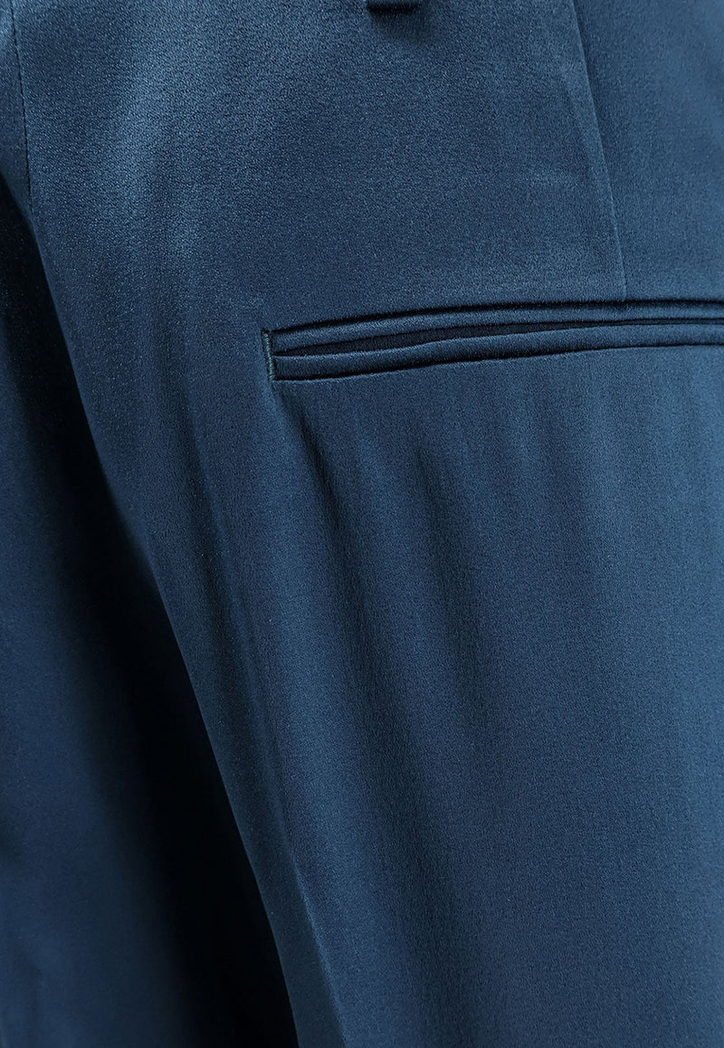 Dries Van Noten Portias Tailored Satin Pants Petrol 2520109222070508_PETROL_29839929