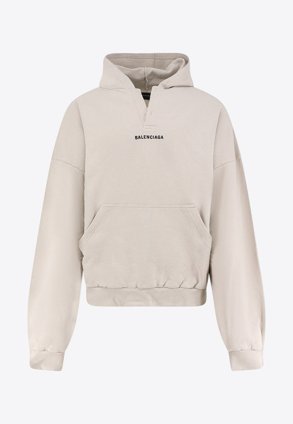 Balenciaga Logo Print Faded Hooded Sweatshirt Beige 827939TTVJ23307_OFF WHITE/BLACK_30005275