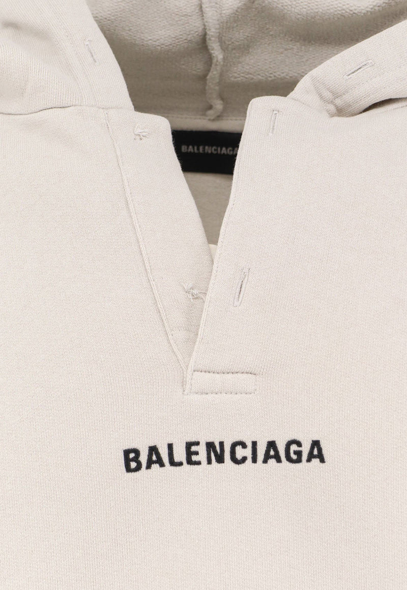 Balenciaga Logo Print Faded Hooded Sweatshirt Beige 827939TTVJ23307_OFF WHITE/BLACK_30005275