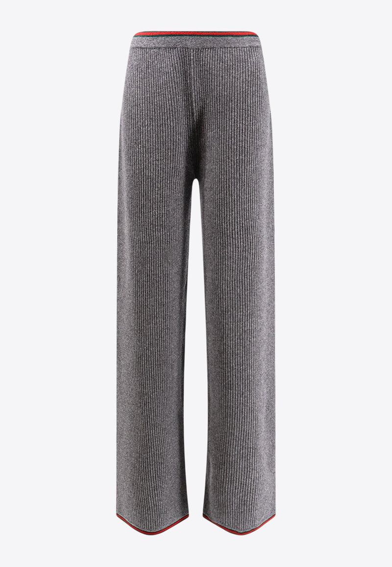 Gucci Ribbed Wool-Blend Pants Gray 835985XKEVL1073_DUSTY DARK GREY/MC_29854326