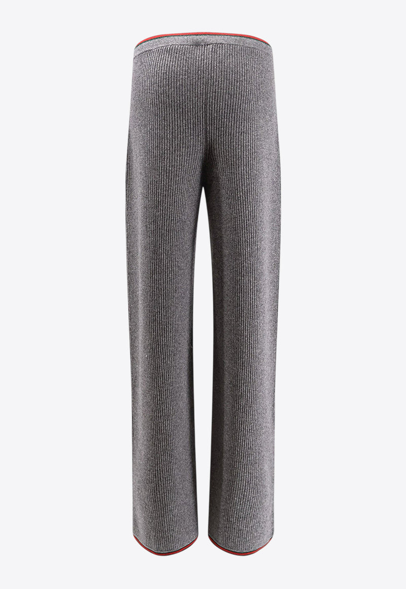 Gucci Ribbed Wool-Blend Pants Gray 835985XKEVL1073_DUSTY DARK GREY/MC_29854326