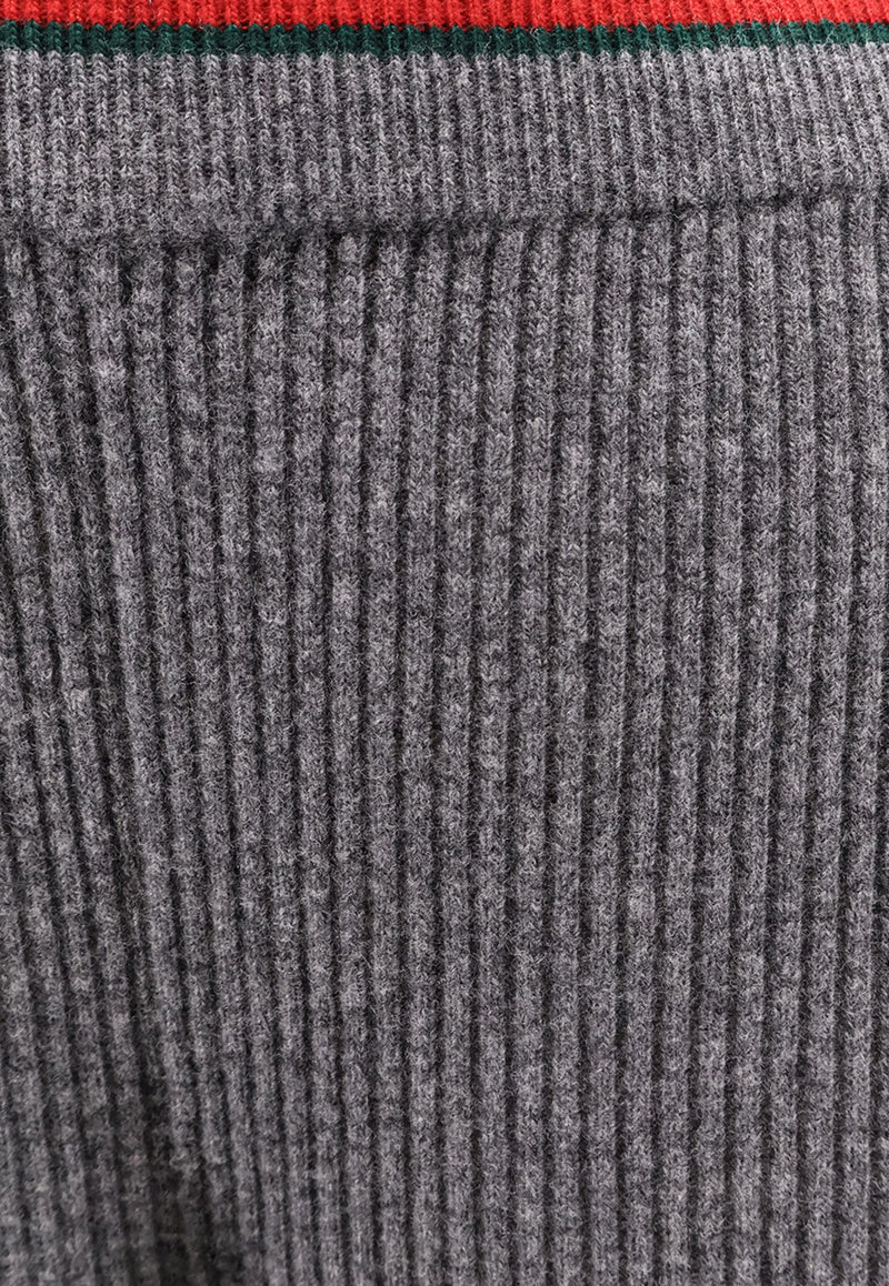 Gucci Ribbed Wool-Blend Pants Gray 835985XKEVL1073_DUSTY DARK GREY/MC_29854326