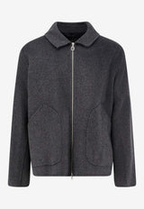 Paltò Dante Zip-Up Wool Jacket Gray B51PUDANTDOU746_White_35065911